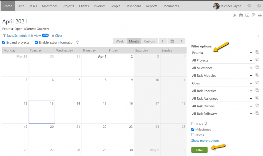 How to use Intervals home page filters | Intervals Help Documentation