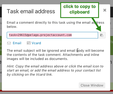 Send email to task
