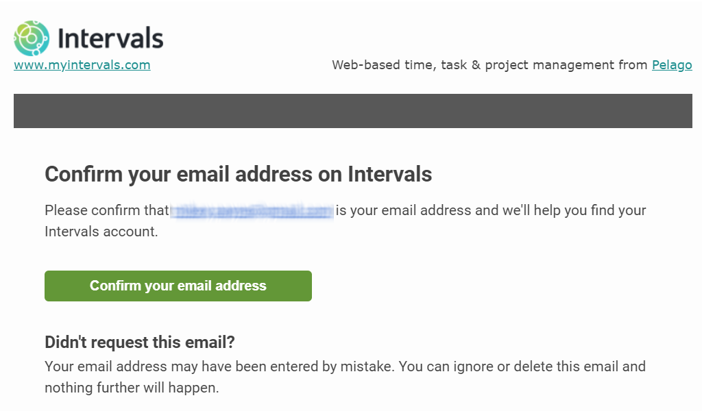 Intervals login email