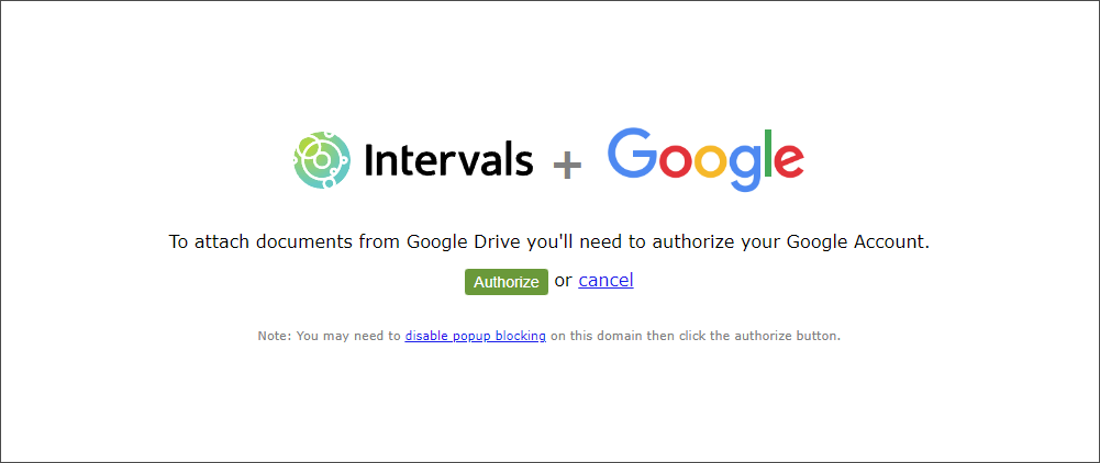 Authorize Google Drive access