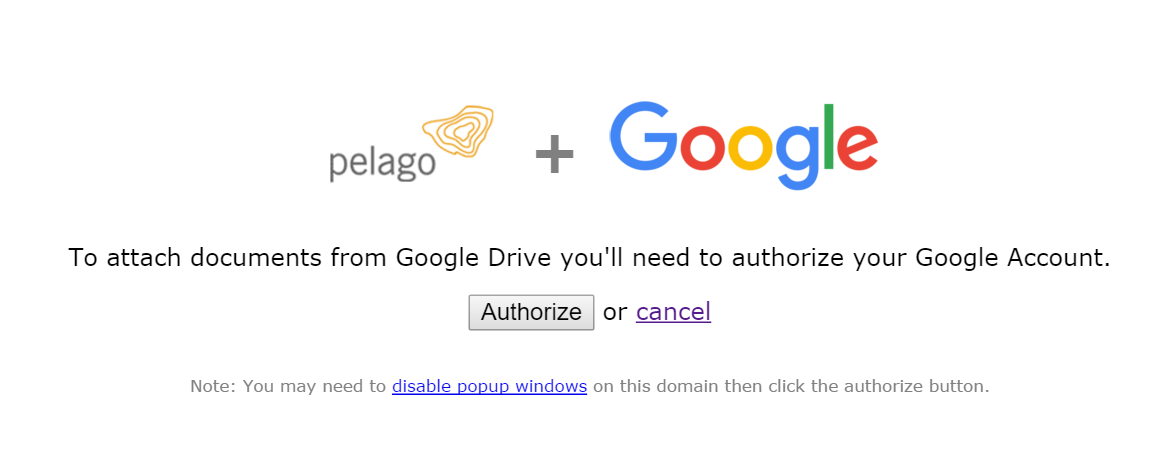 Authorize Google Drive access