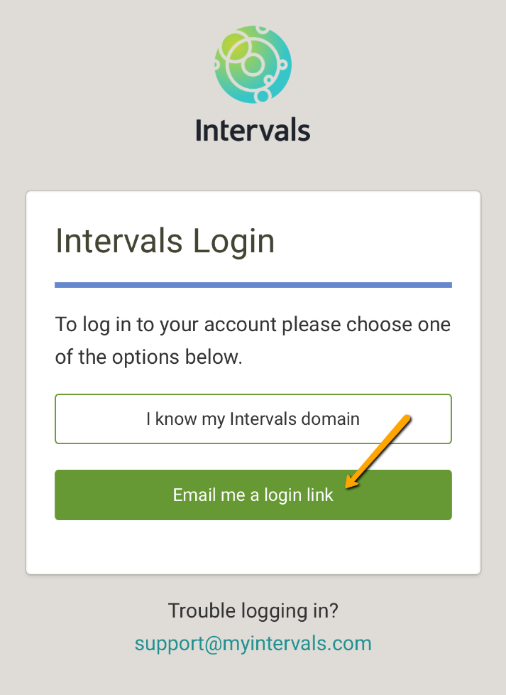 Email login link button