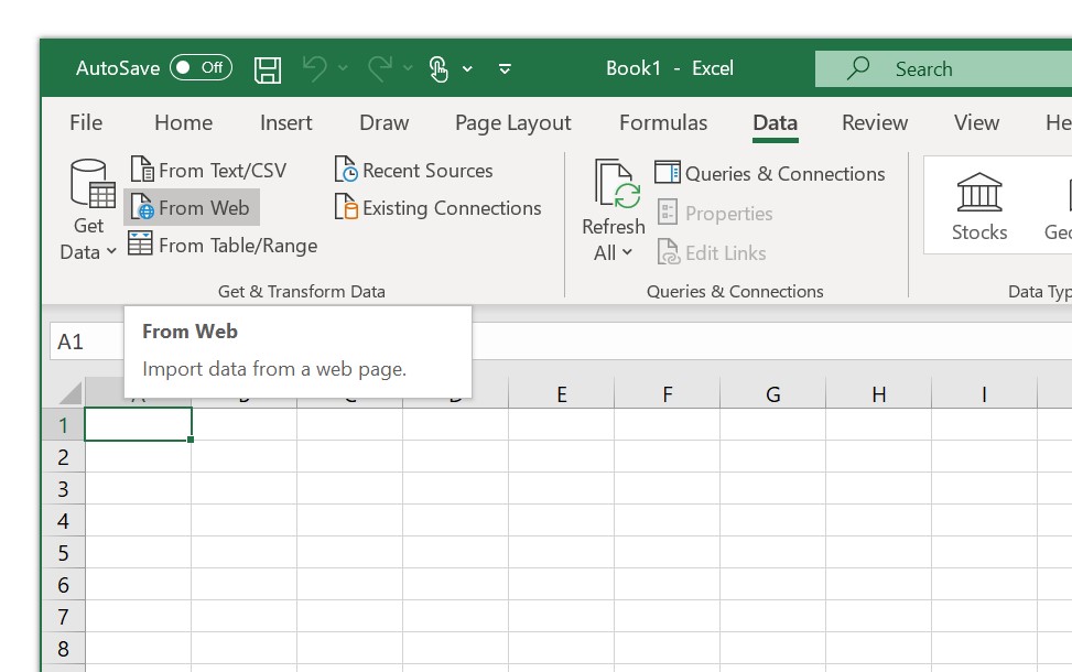 Excel from Web