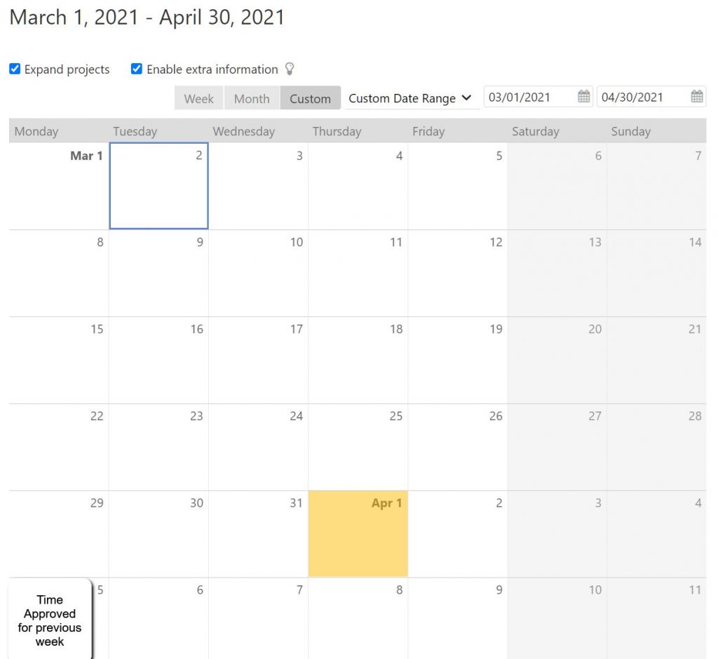 Is there a way to set monthly timesheets? | Intervals Help Documentation